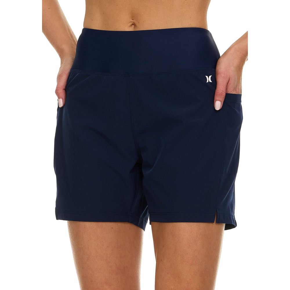 NEW Hurley High Waisted Swim Shorts Women, 5" Board Shorts with Pockets & Inner